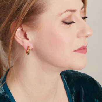 Mulitcoloured Tourmaline Beaded Gold Vermeil Hoop Studs, 4 of 7