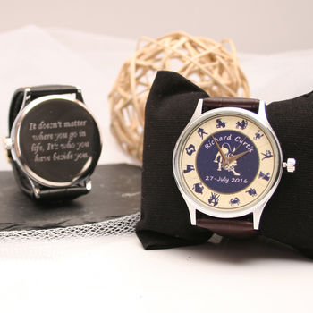 Personalised Handmade Wrist Watch With Zodiac Design, 7 of 10