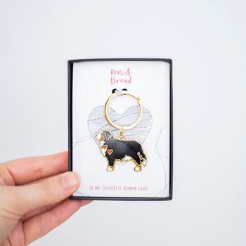 Bernese Mountain Dog Enamel Keyring, 5 of 5