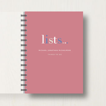 Personalised 'Lists' Journal Or Notebook, 10 of 10