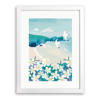 Blackthorn Blossom Porthcurno Print By Gill Wild, 5 of 8