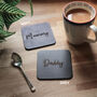 Personalised Recycled Vintage Leather Set Of Coasters, thumbnail 5 of 10