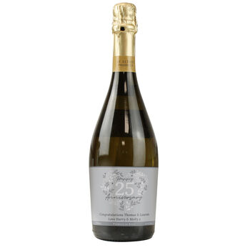 Personalised 25th Silver Wedding Anniversary Prosecco, 4 of 4