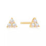 14k Solid Gold Tiny Opal Trio Stud Earrings, thumbnail 1 of 4