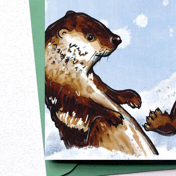 Otterly Good Christmas Otter Pun Card, 2 of 5