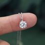 Moissanite Solitaire Pendant Necklace Sterling Silver, thumbnail 3 of 11