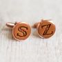 Personalised Leather Initial Cufflinks, thumbnail 2 of 12