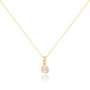 Drayton Pearl And Cubic Zirconia Gold Plated Pendant, thumbnail 3 of 4