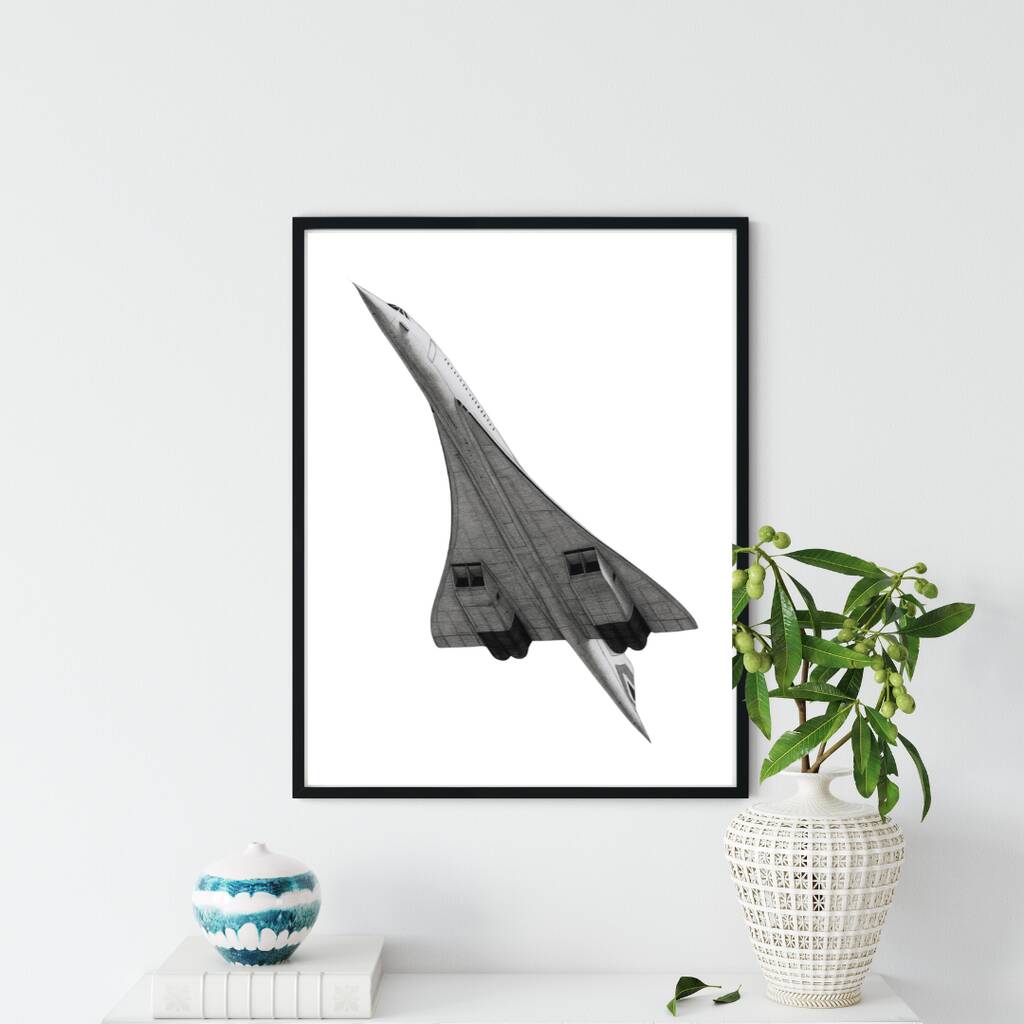 Take Off Concorde Hand Drawn A4 Print, 1 of 4