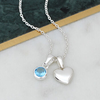 Sterling Silver Birthstone And Charm Necklace, 2 of 6