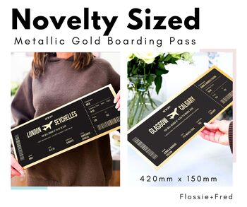 Personalised Oversized Gold Travel Boarding Pass, 4 of 5