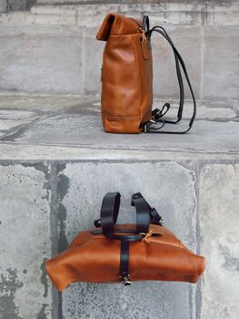Handcrafted Mens Leather Backpack Rucksack Gift, 12 of 12