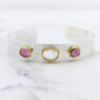 Morganite And Rhodolite Gemstone Textured Silver Cuff, thumbnail 6 of 6