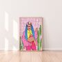 Frida Illustrated Art Print | Icon Wall Art, thumbnail 1 of 2