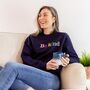 Be Kind Embroidered Letters Sweatshirt Navy, thumbnail 1 of 4