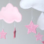 Cloud Star And Moon Baby Mobile, White And Pink, thumbnail 2 of 3