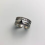 Sterling Silver Layered Design Adjustable Ring, thumbnail 3 of 4