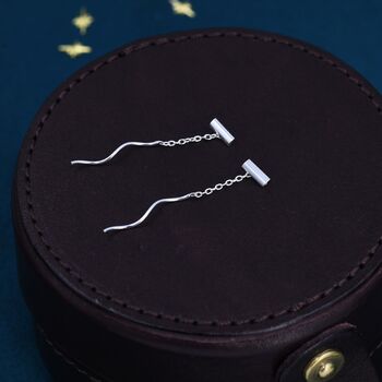 Tiny Bar Threader Earrings In Sterling Silver, 2 of 10