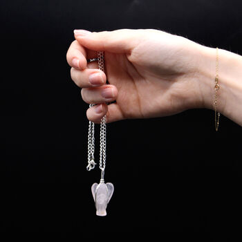 Guardian Angel Pendant Necklace | Black Agate, 5 of 6