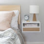 Floating Bedside Table With Oak Front Drawer, thumbnail 2 of 2