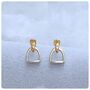 Personalised Sterling Silver And Gold Stirrup Earrings, thumbnail 5 of 12
