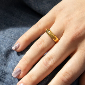 Molten Textured Gold Waterproof Ring, 2 of 5