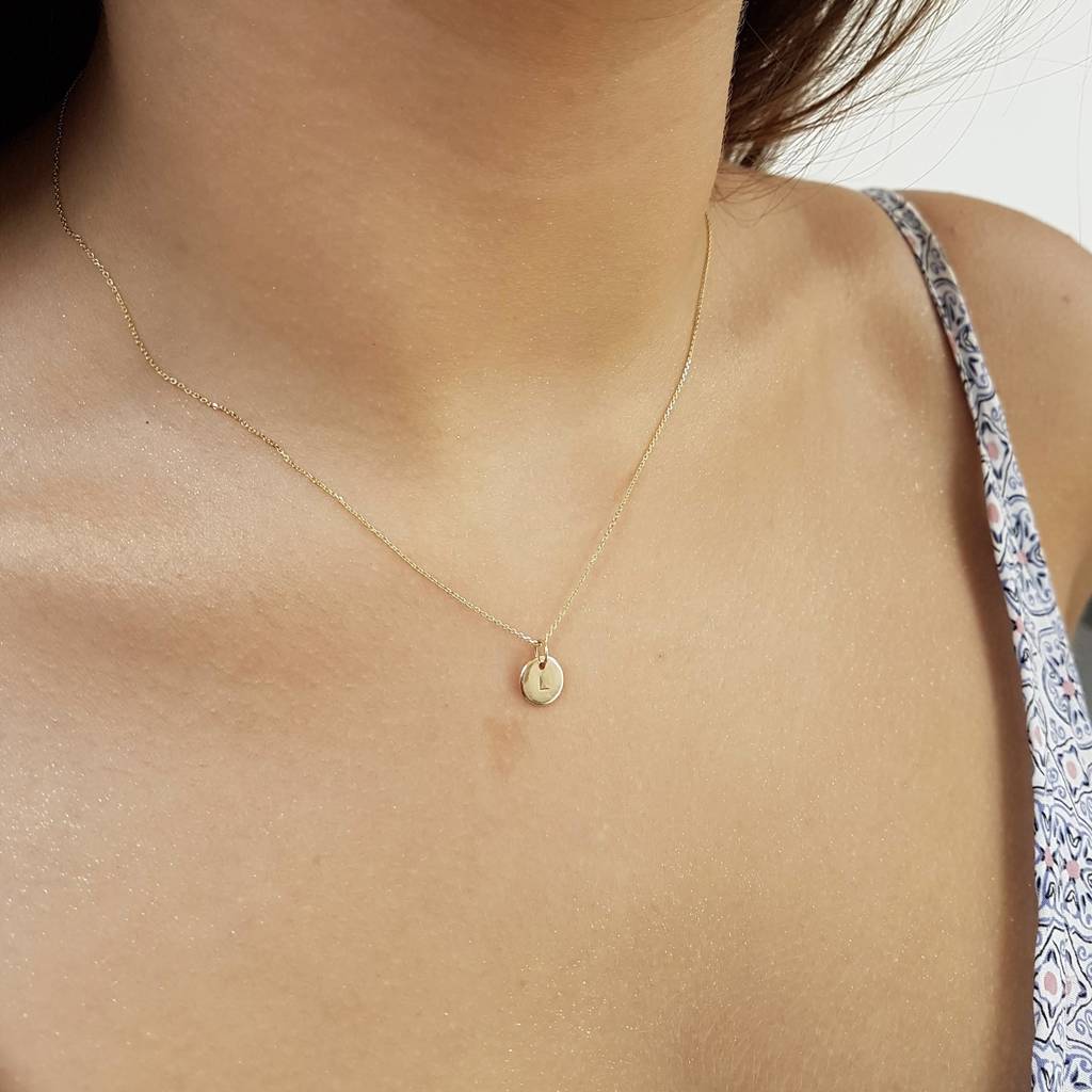 Small gold initial pendant Clearance