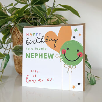 Smiley Balloon Birthday Nephew Card, 2 of 4