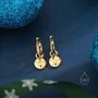 Sand Dollar Huggie Hoops Earrings In Sterling Silver, thumbnail 5 of 10