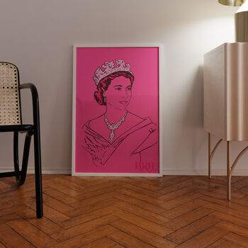 Hrh Queen Elizabeth Ii Illustrated Print, 3 of 5