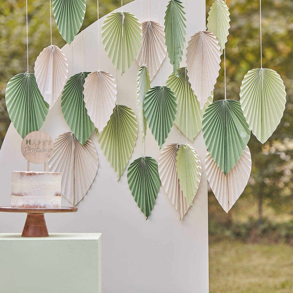 Sage And Cream Palm Backdrop