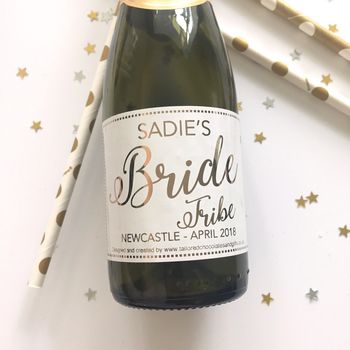 Personalised Bride Tribe Prosecco Labels X 10, 2 of 3