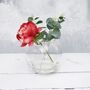 Deep Red Faux Peony Bouquet In Vase, thumbnail 2 of 9