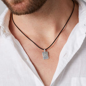 Personalised Leather Initial Necklace 