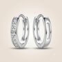 Sterling Silver Pave Hoop Earrings, thumbnail 1 of 3