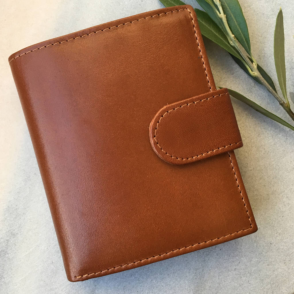  men s  large tan  leather  wallet  with rfid protection by 