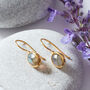 Labradorite Oval Gold Plated Silver Drop Earrings, thumbnail 2 of 8