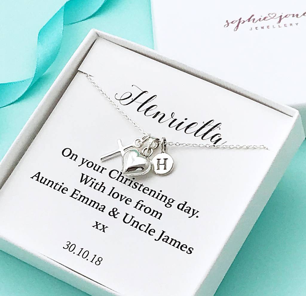 Personalised Sterling Silver Christening Necklace, 1 of 5
