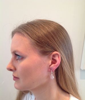 White Topaz Gemstone Earrings Diamante Drop Earrings, 3 of 3