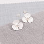 Silver Mariposa Pearl Studs, thumbnail 1 of 7