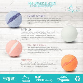 Flower Collection Organic Bath Bomb Gift Set, 3 of 4