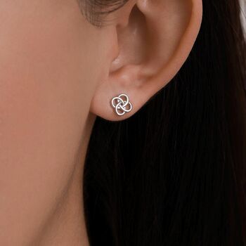 Sterling Silver Celtic Knot 18g Screw Back Stud Earrings UK, 7 of 11