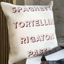 Foodie Pasta Lover Cushion, thumbnail 2 of 2