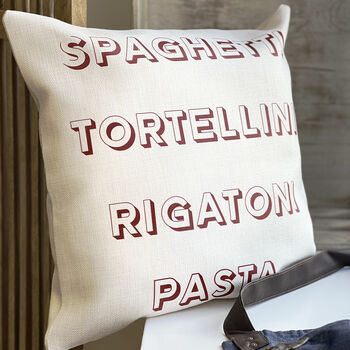 Foodie Pasta Lover Cushion, 2 of 2