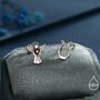 Mismatched Angel And Lyre Stud Earrings In Sterling Silver, thumbnail 5 of 12