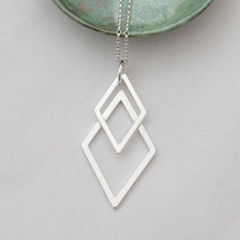 Sterling Silver Geometric Statement Necklace, 6 of 10