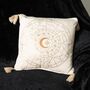 35cm Square Off White Astrology Wheel Cushion, thumbnail 1 of 3