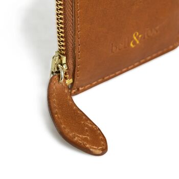 Lia Caramel Leather Card Holder, 3 of 3