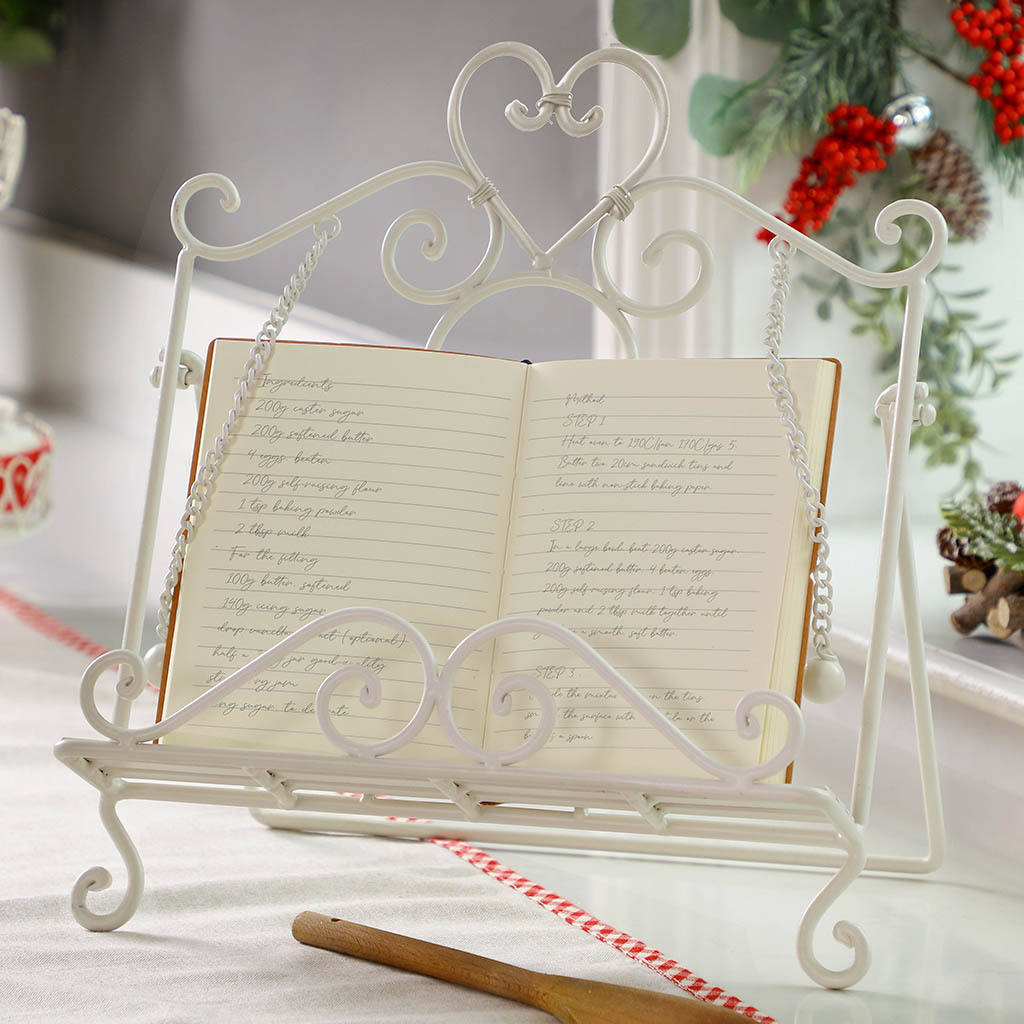 Home Baking Ivory Heart Cookbook Stand, 1 of 11