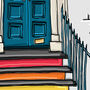 Rainbow Door Illustration Print, Rainbow Poster, thumbnail 2 of 4